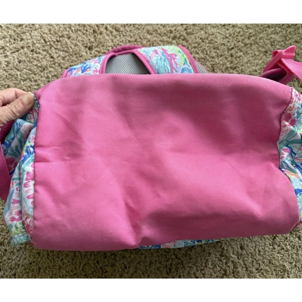 Lilly Pulitzer for Pottery Barn Mermaid Cove Print Backpack Pink Gold Zipper